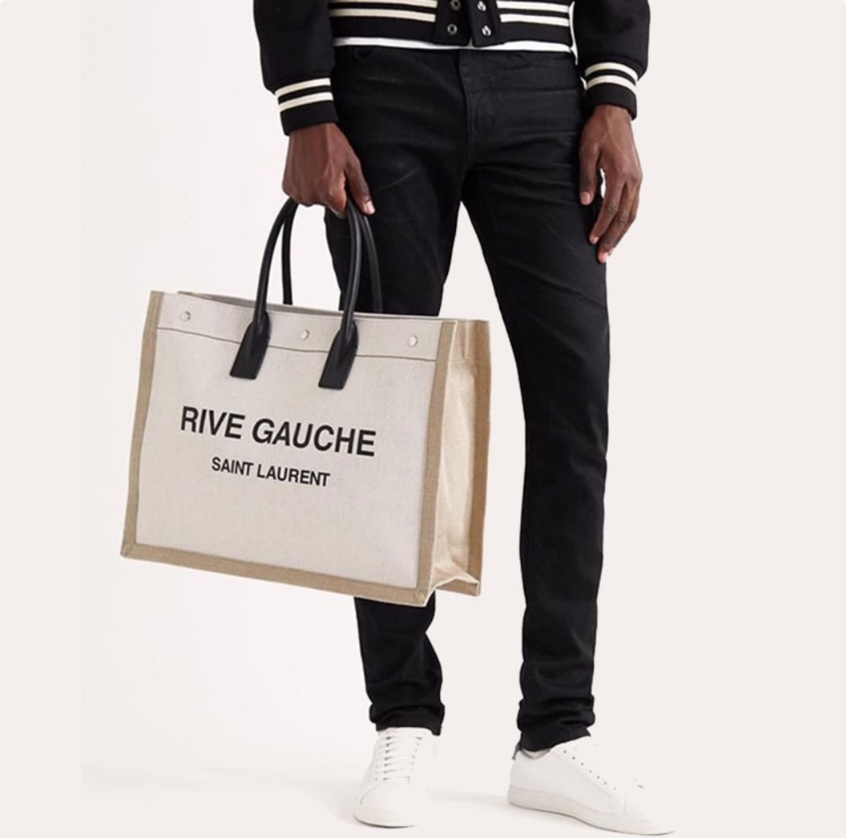 Saint Laurent YSL Rive Gauche canvas tote bag