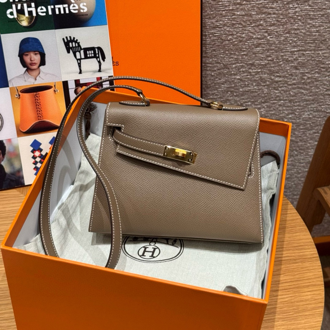 Hermes Etoupe Epsom Kelly en Désordre 20 Sellier