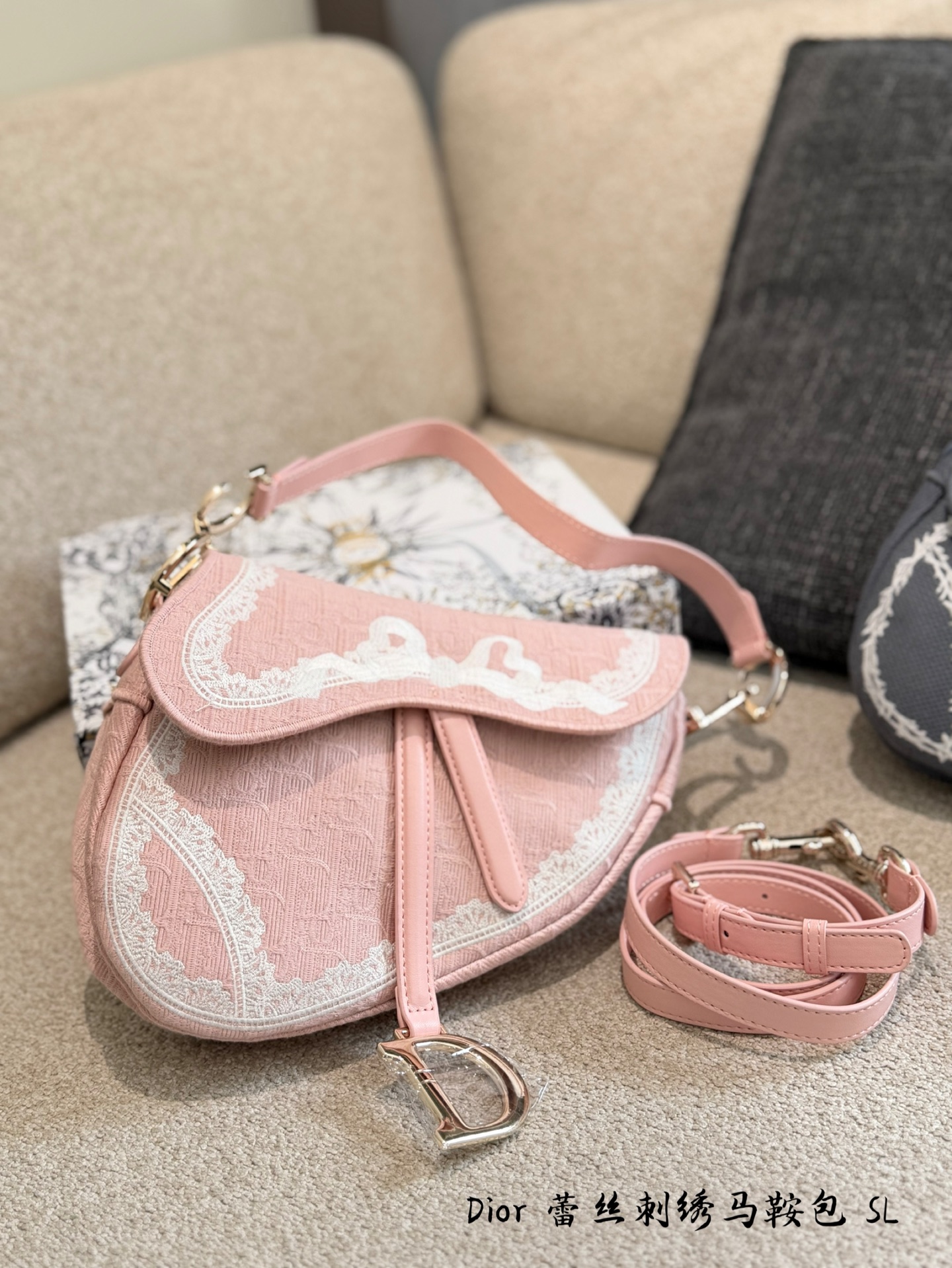 Dior Pink & Grey Canvas 
