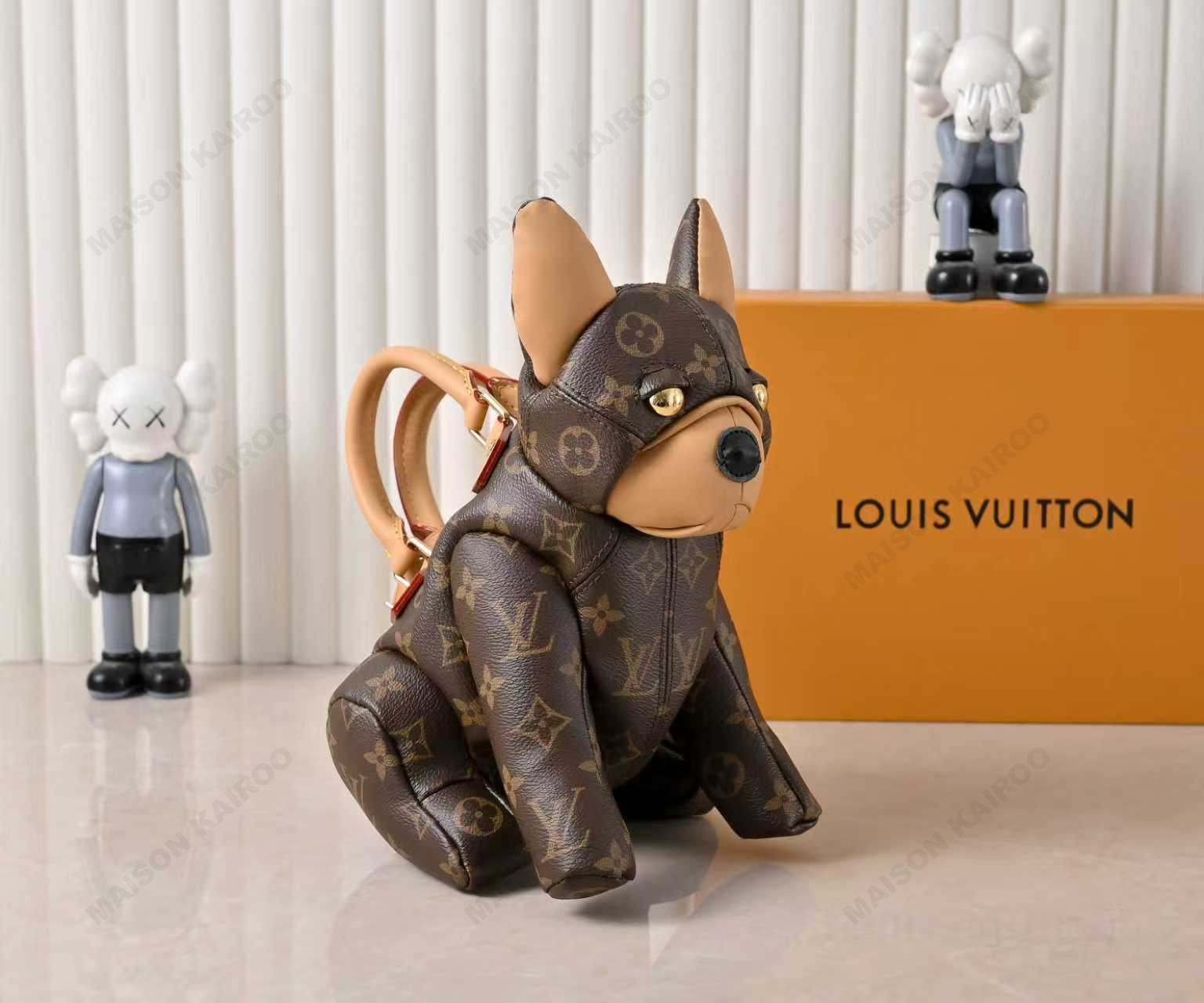 Louis Vuitton LV Monogram Canvas 3D French Bulldog Pet Dog Shape Top Handle Shoulder Bag - KAIROO