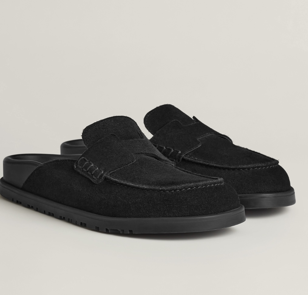 Hermes Unisex Go Suede Mule