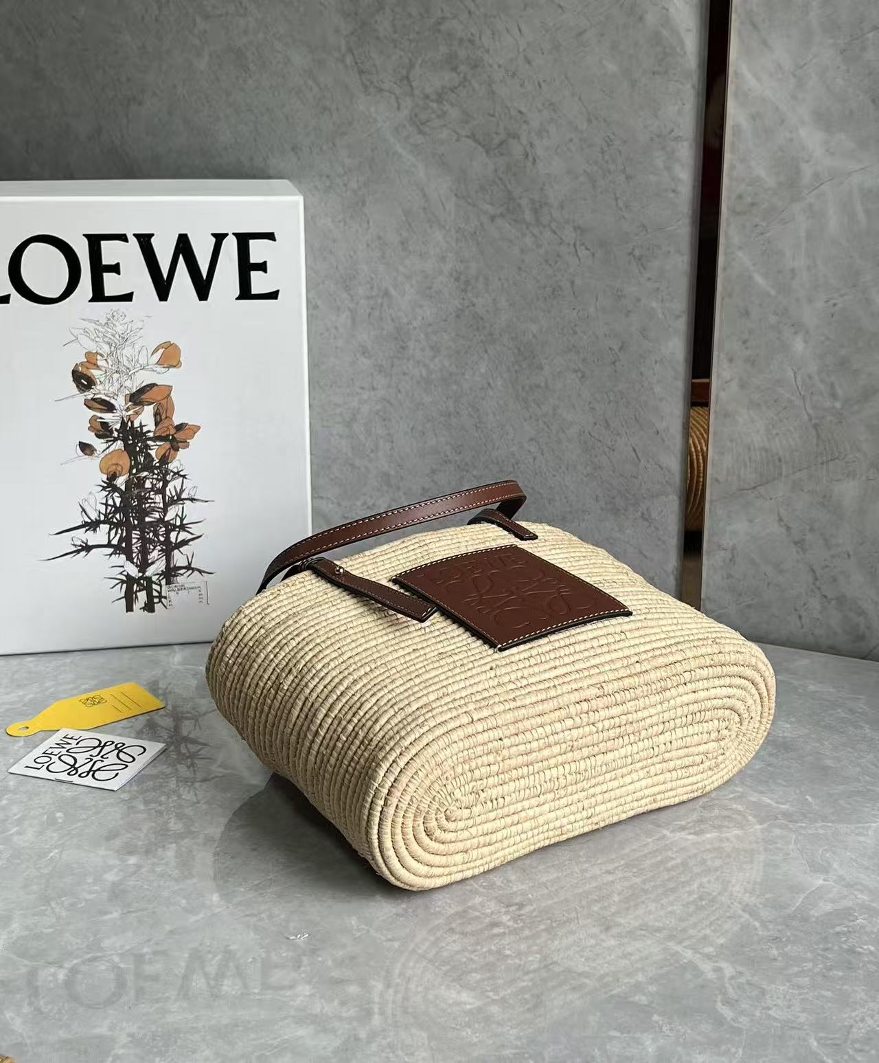 Loewe basket square woven handbag