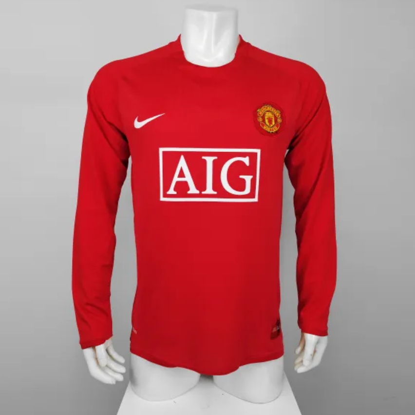 Retro Player Manchester United 07/08 Final Moscow Home Long Sleeve Red