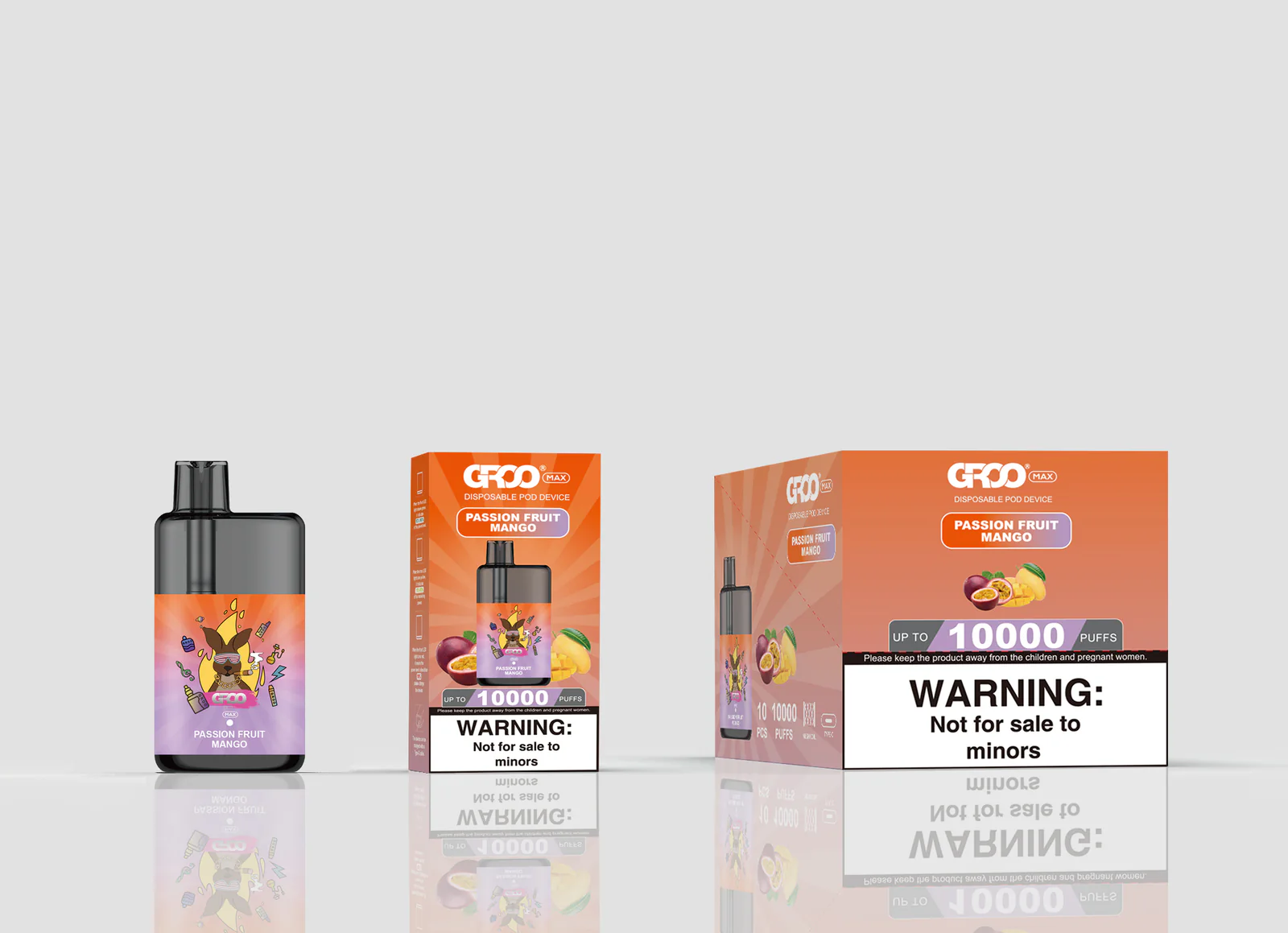 GROO MAX 10K Rechargeable Disposable Vape – Passion Fruit Mango - Vaba Vape-Shop