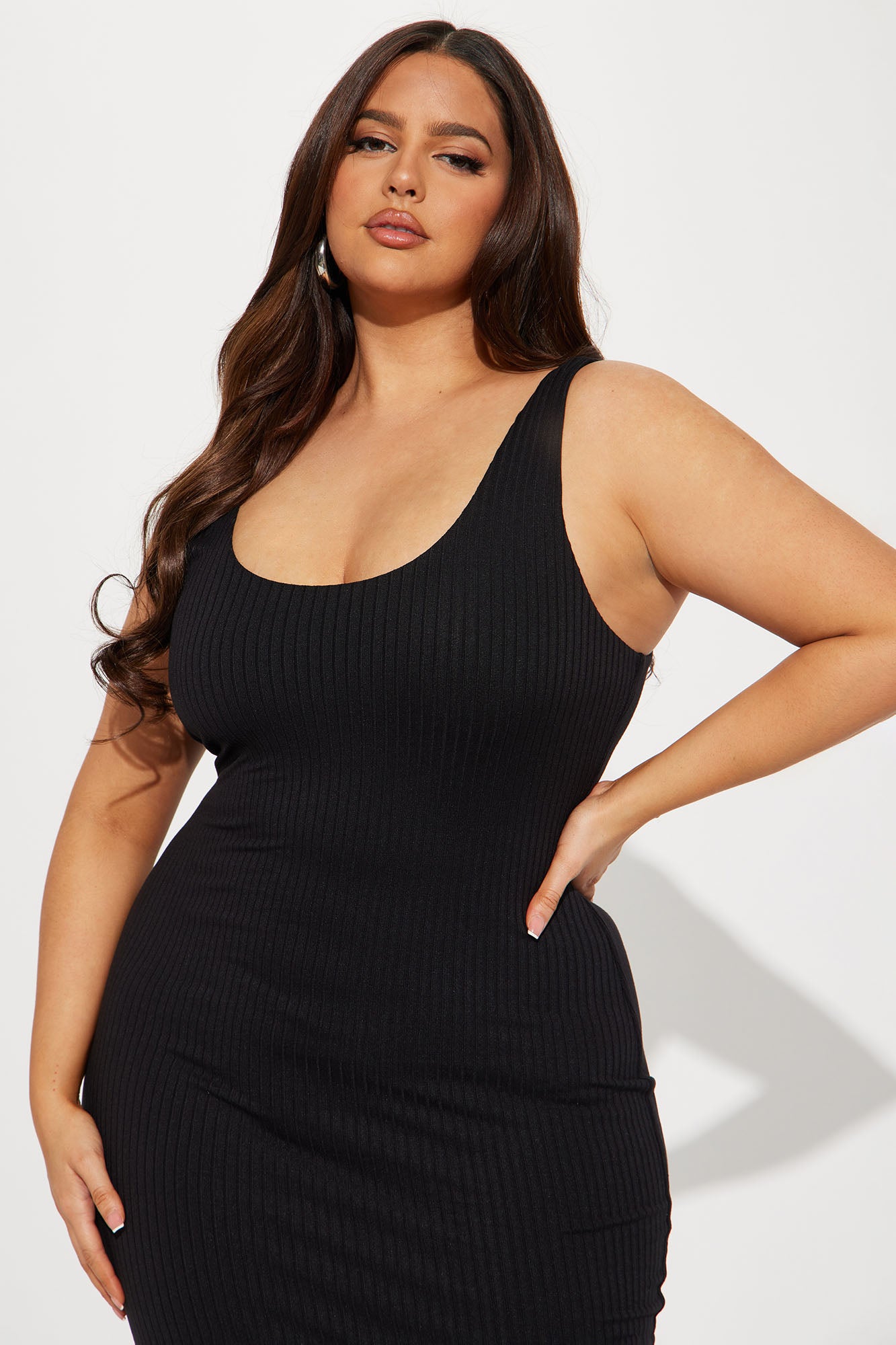 Marissa Double Lined Midi Dress - Black