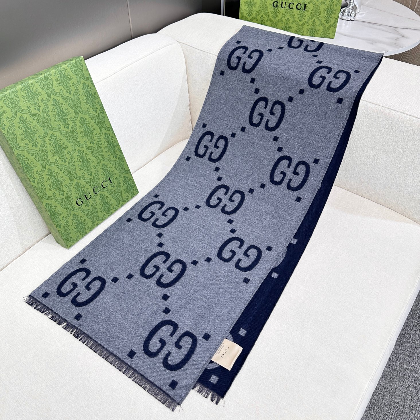 Gucci Classic GG wool and cashmere Scarf