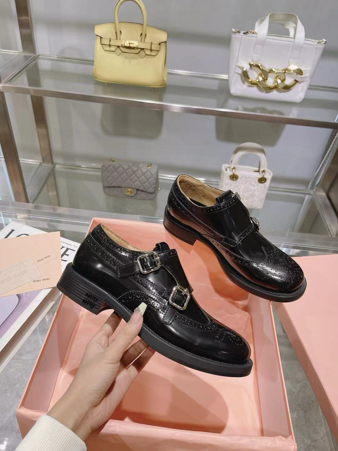 Miu Miu Black Shiny leather Loafer