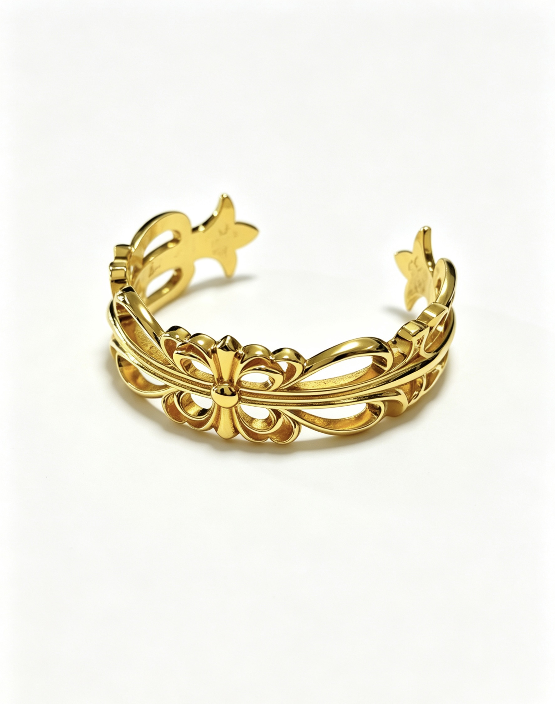 Chrome Hearts Gold Open Bracelet