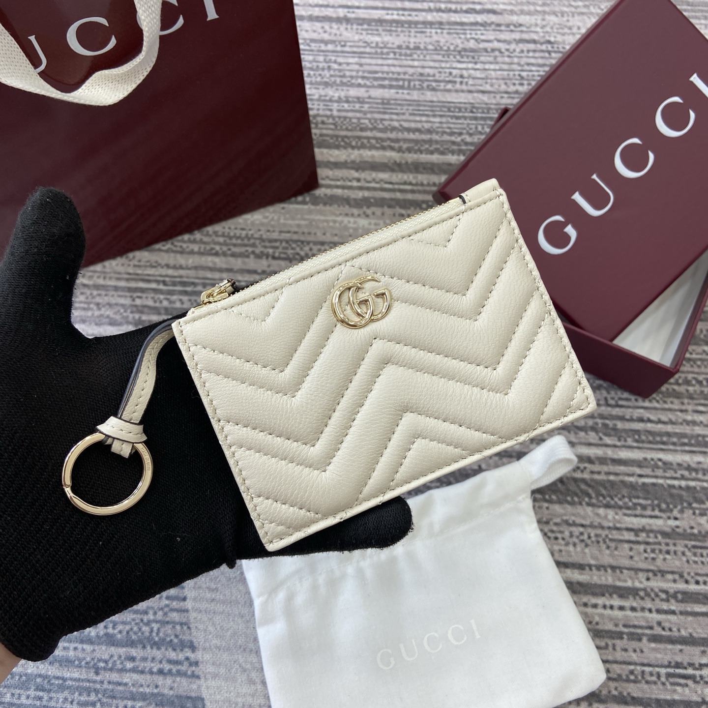 Gucci GG Marmont zip key pouch 837747