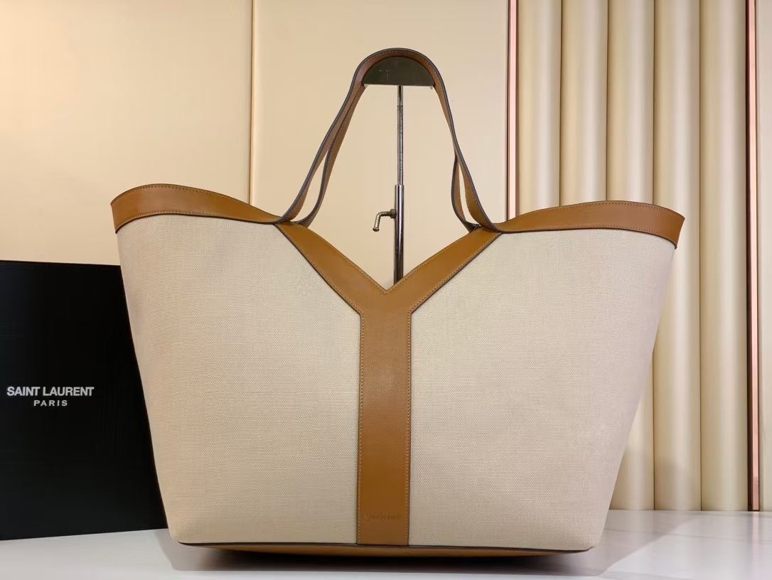 Saint Laurent  Bags Y leather and canvas tote bag