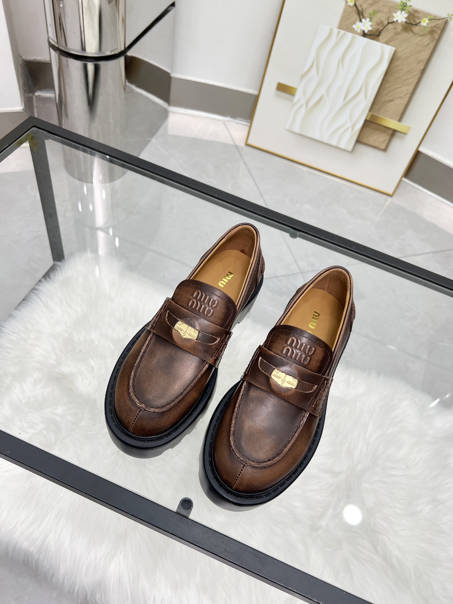 Miu Miu Leather Loafers
