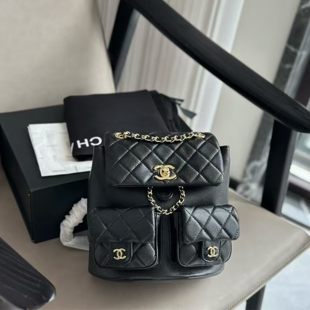 Chanel Caviar Double Pocket Backpack  (Mirror Quality)