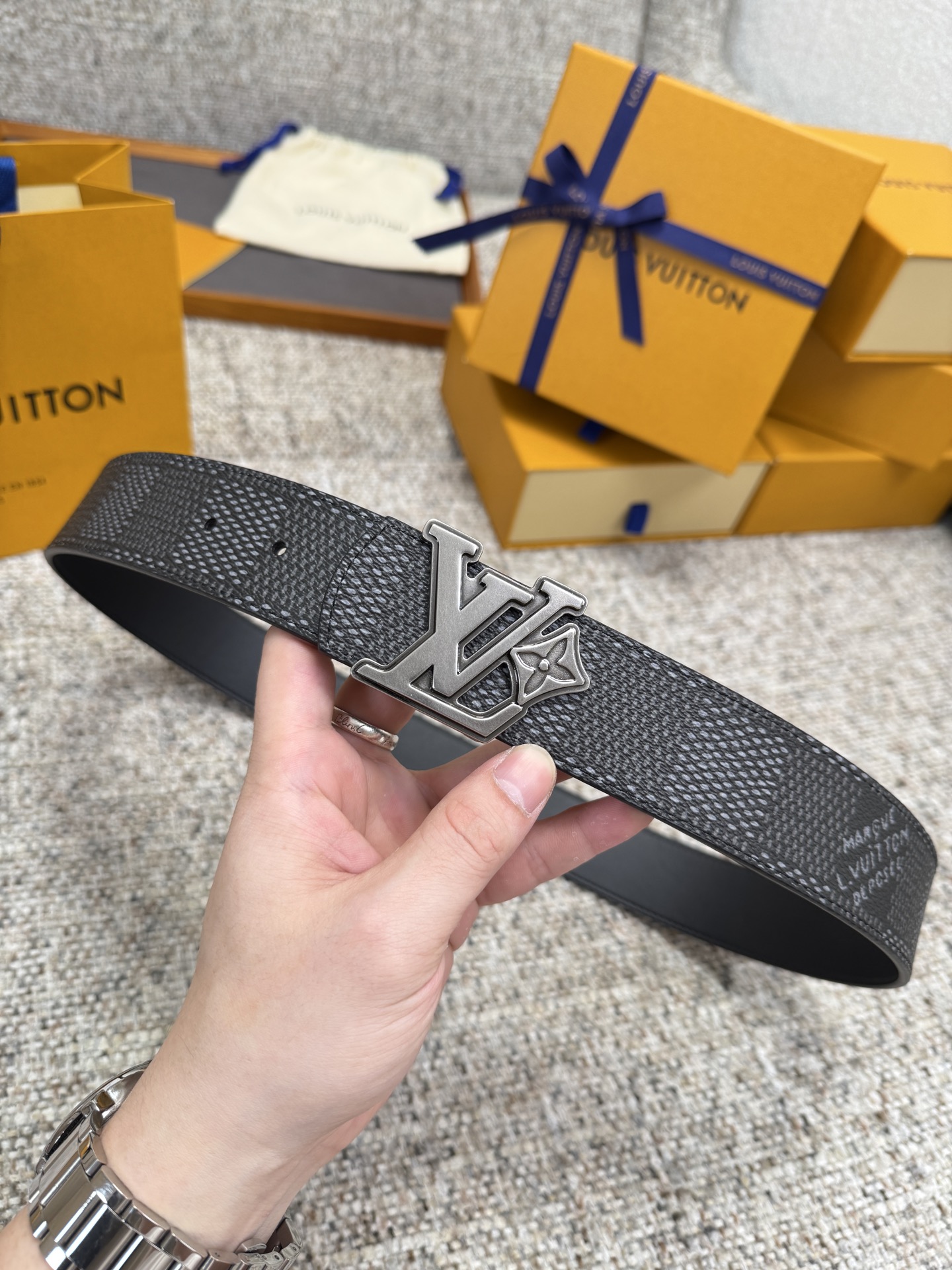 LV Flower Damoflage 40mm Reversible Belt