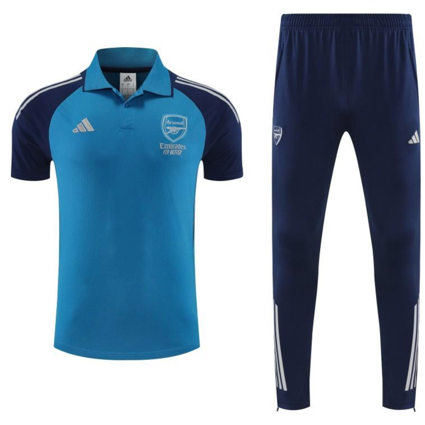 26/27 Arsenal Blue Polo Training Shirt + Long Pants Tracksuit S-2XL