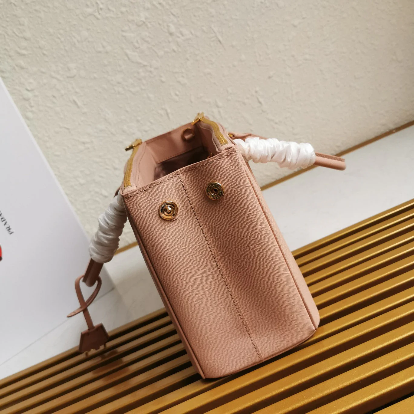 Prada GALLERIA 28 BAG IN DESERT BEIGE SAFFIANO LEATHER