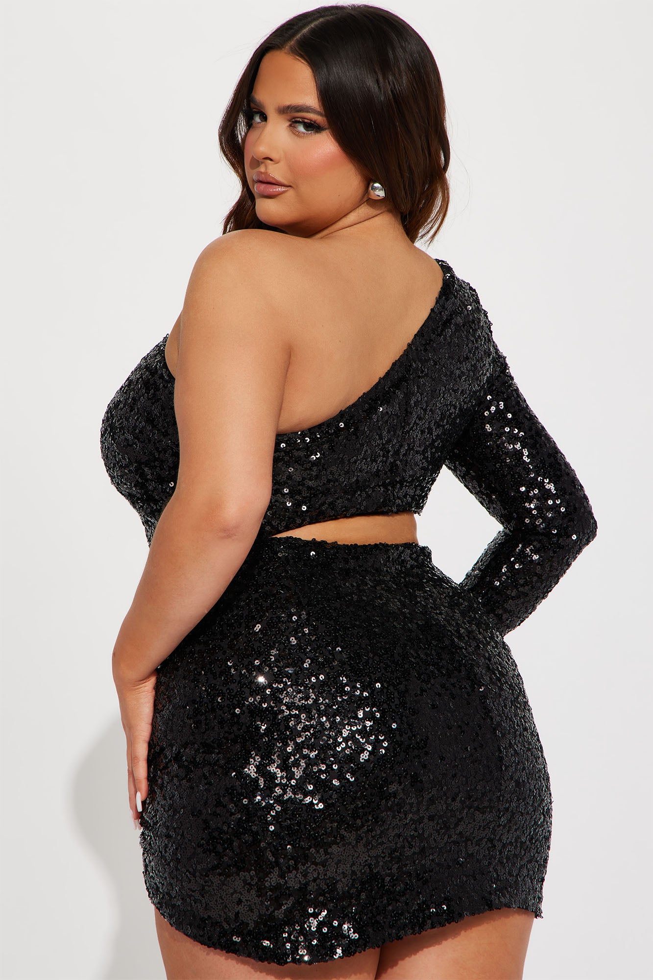 Brie Sequin Mini Dress - Black