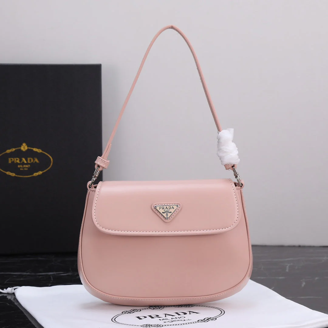 Prada 23 BAG IN LIGHT PINK CALFSKIN SILVER HARDWARE