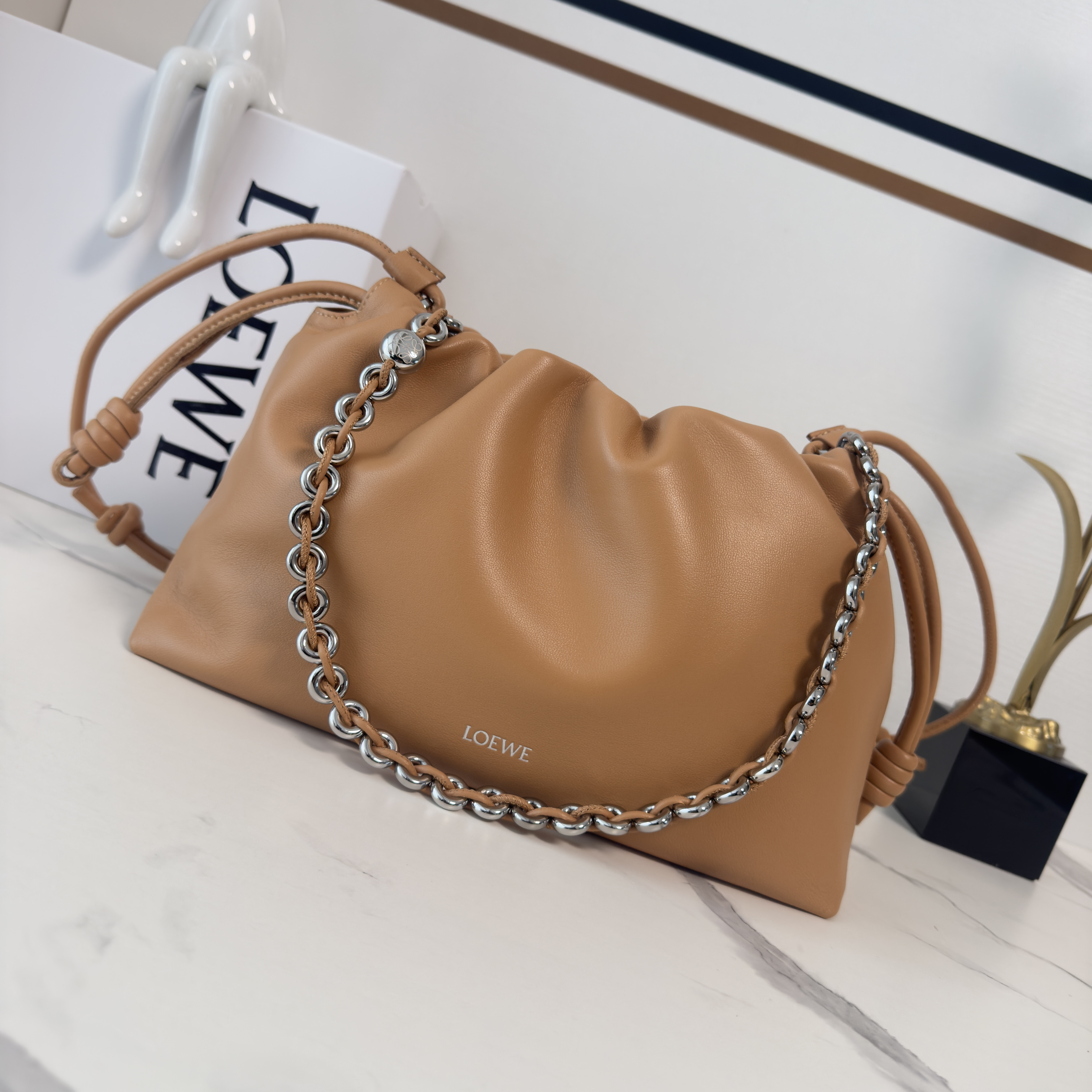 Loewe Medium Flamenco Purse in Nappa Leather-Mocha