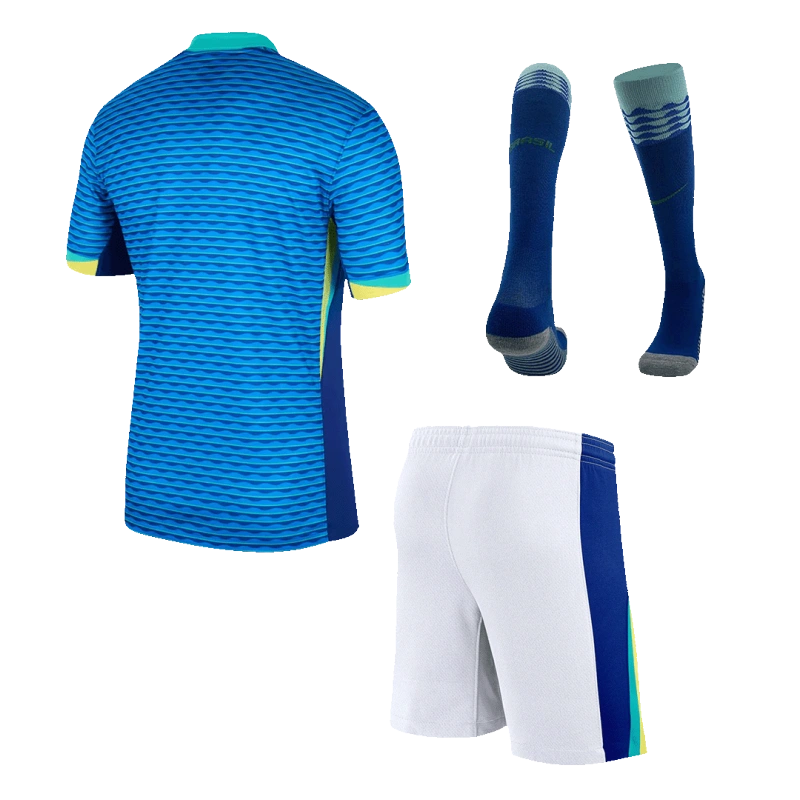 Kids Brazil Custom Away Full Soccer Kits 2024