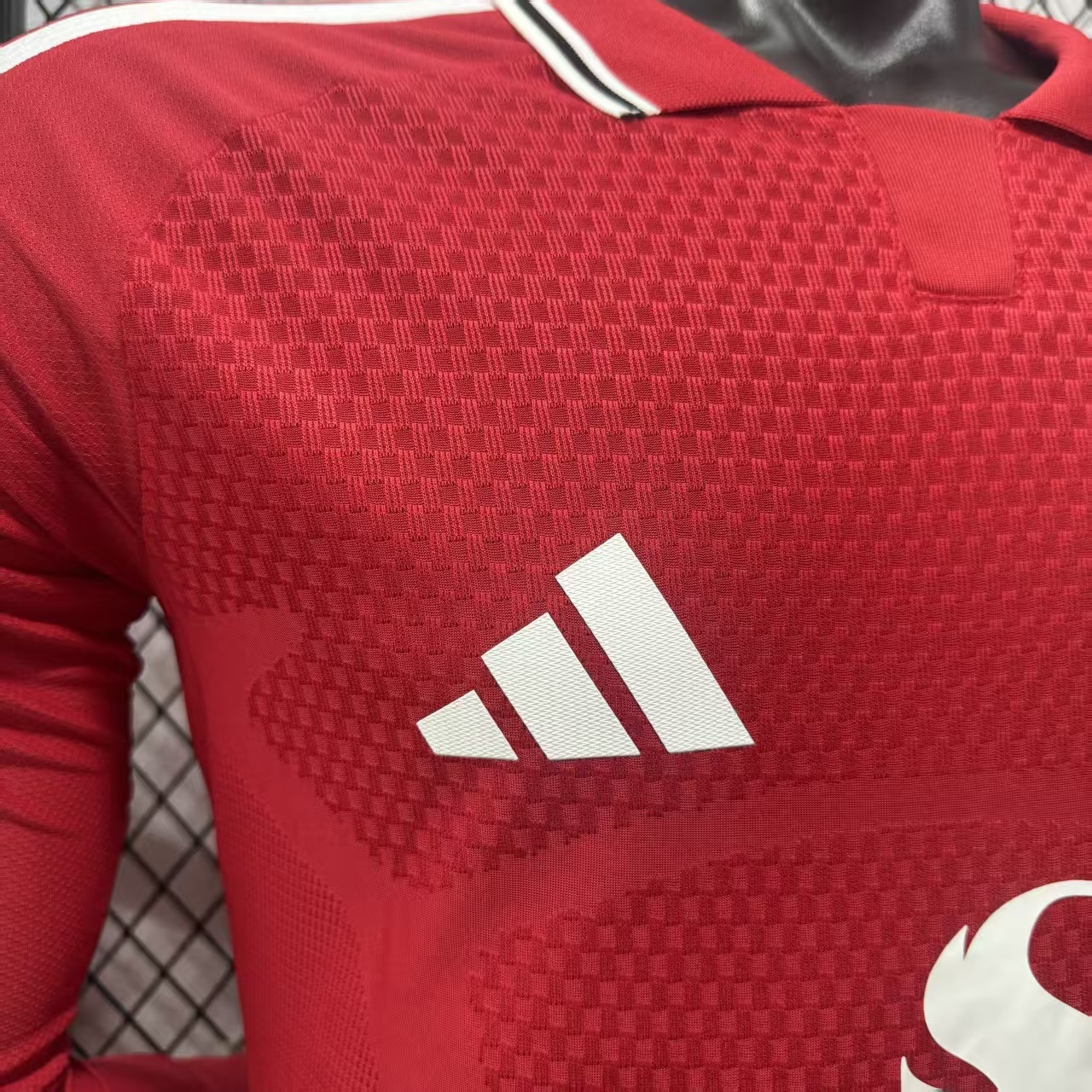 2026/2027 Player Version Long Sleeve Manchester United Home Red Football Shirt 1:1 Thai Quality