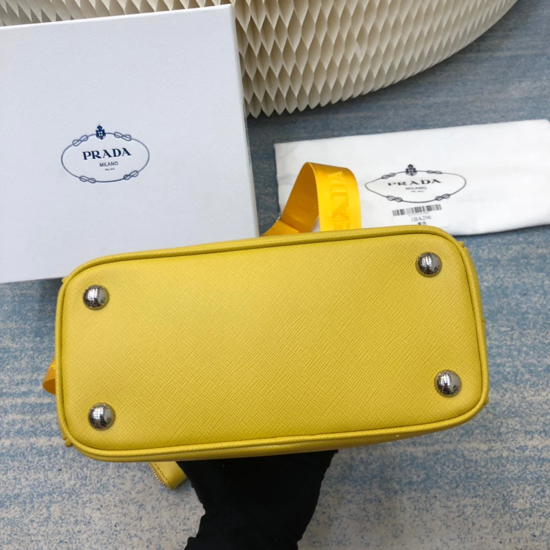 Prada MINI 23 BAG IN SUNNY YELLOW SAFFIANO LEATHER