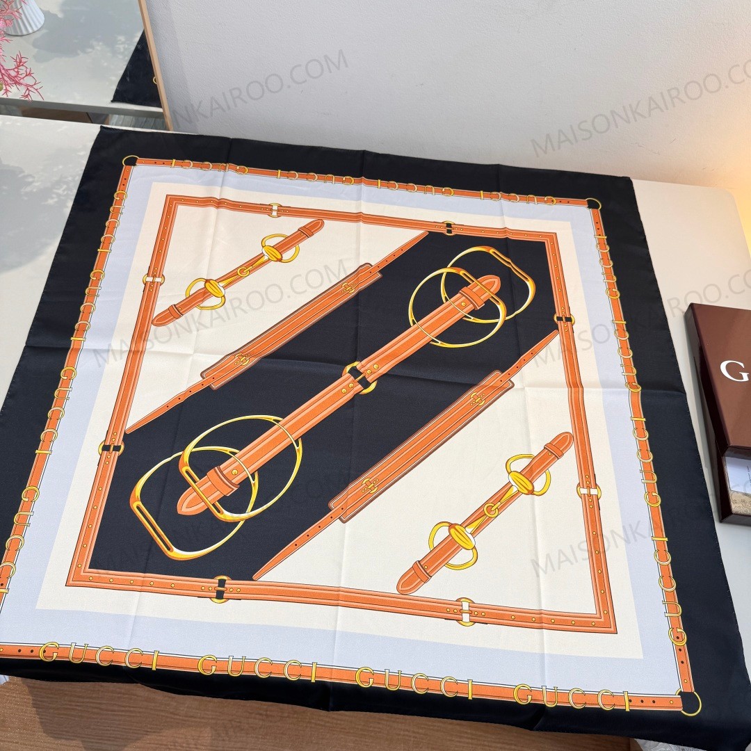 Gucci Equestrian Belt 90 Silk Scarf - KAIROO