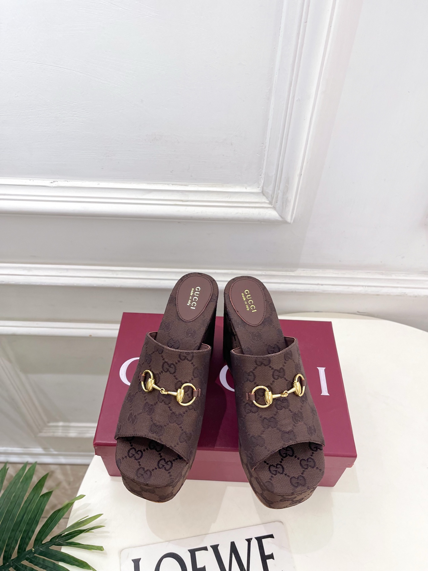Women's Gucci wedge sandal with Horsebit
