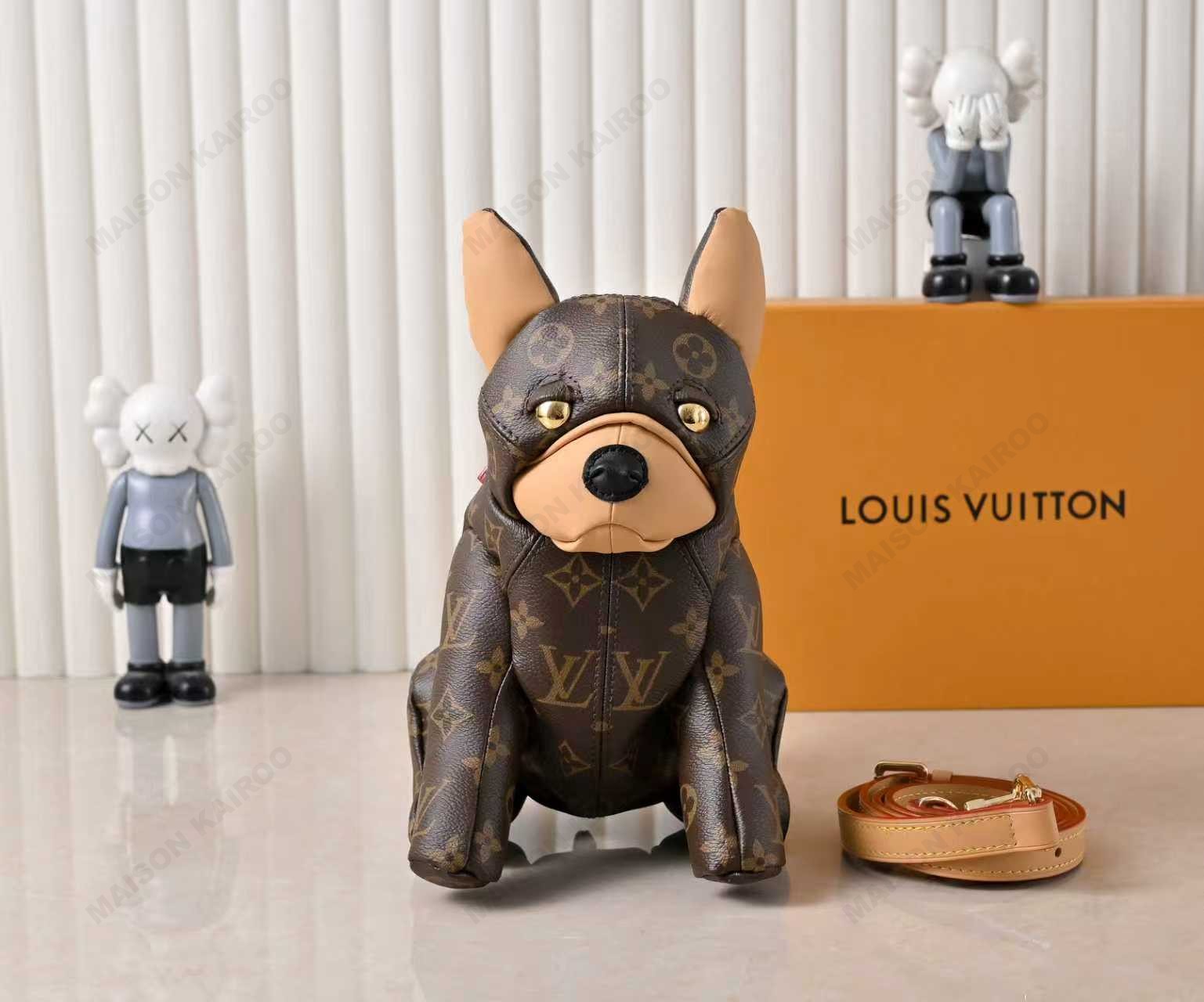 Louis Vuitton LV Monogram Canvas 3D French Bulldog Pet Dog Shape Top Handle Shoulder Bag - KAIROO