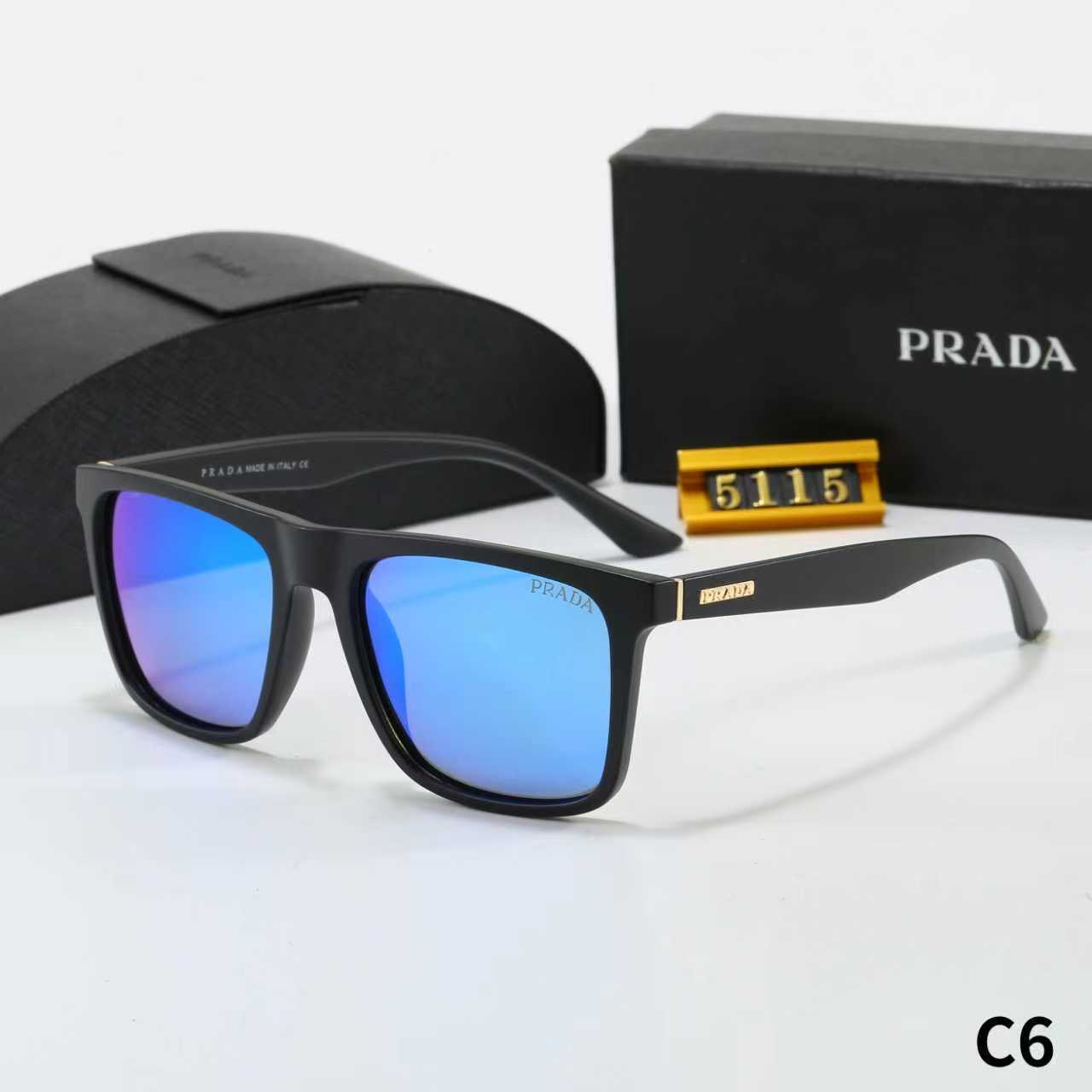 Prada Gold‑Trim Square Sunglasses - KAIROO