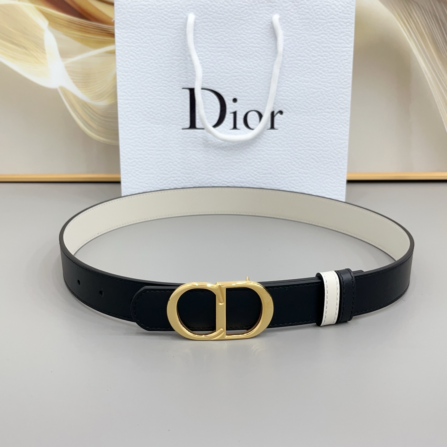 Dior CD Iconic Reversible Leather Belt 3.0cm