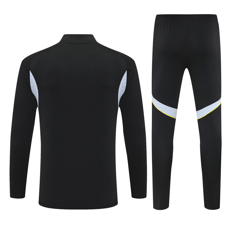 Adult/ Kids 2526 Half Zipper Training Suit Black