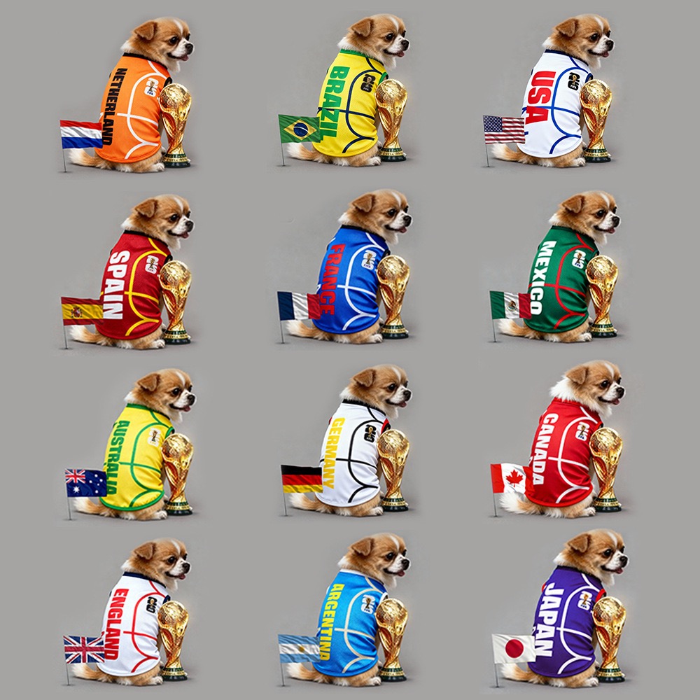 FIFA 2026 World Cup Pet Supplies National Team Dog T-shirts Support the World Cup