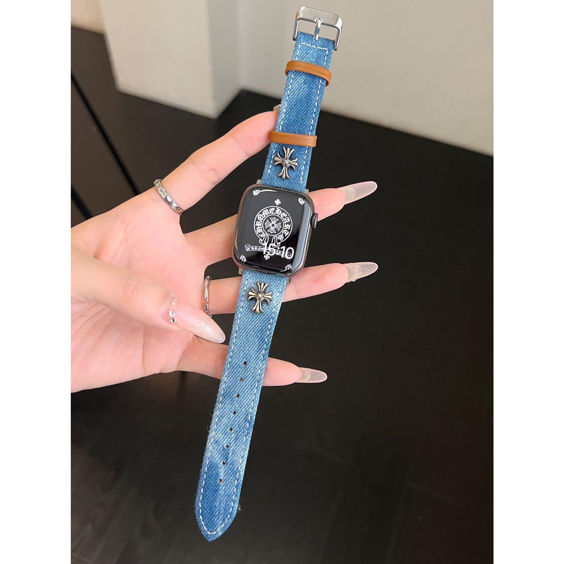 Chrome Hearts dye denim strap for applewatch Apple Watch