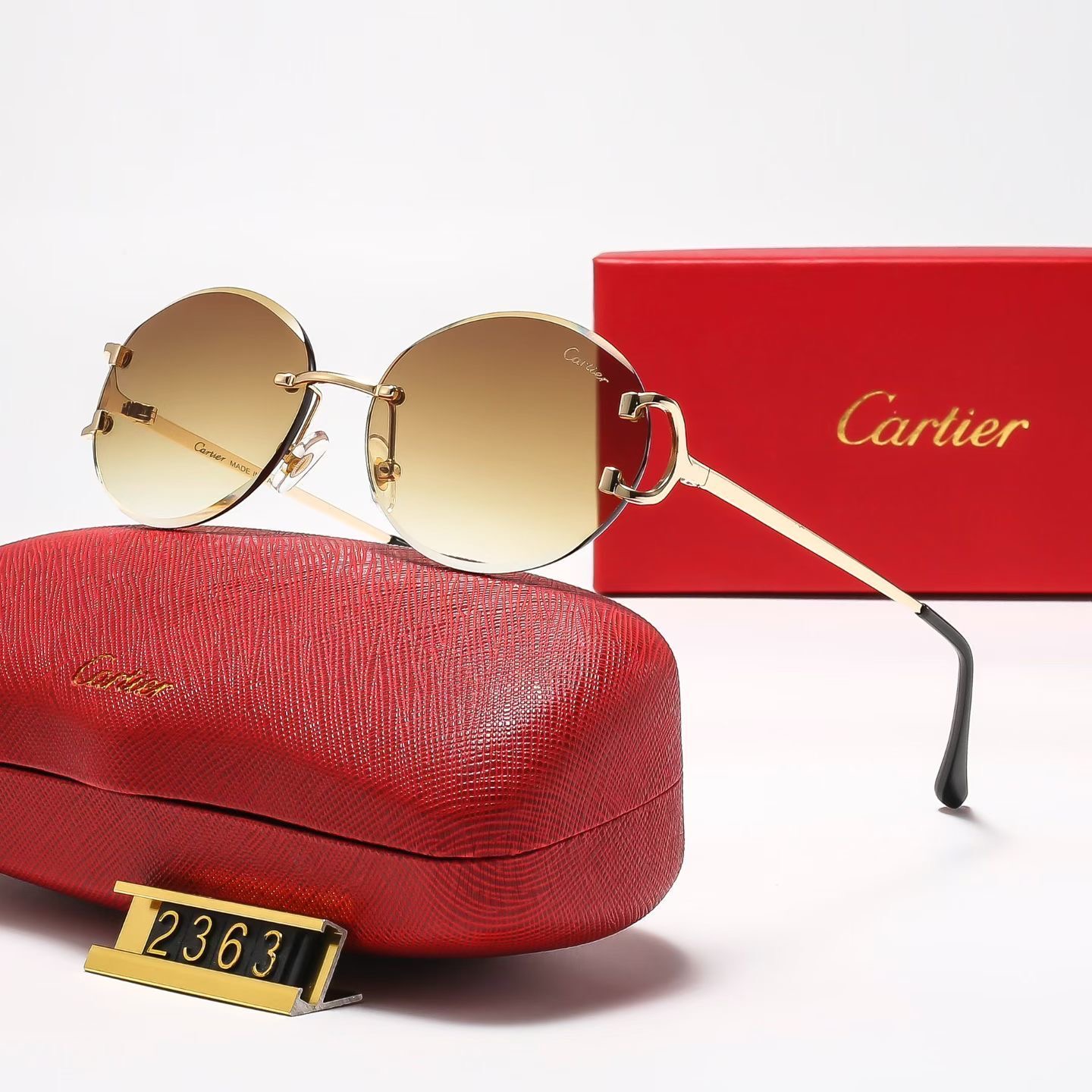 Cartier Metal Rimless Round Sunglasses Top quality - KAIROO