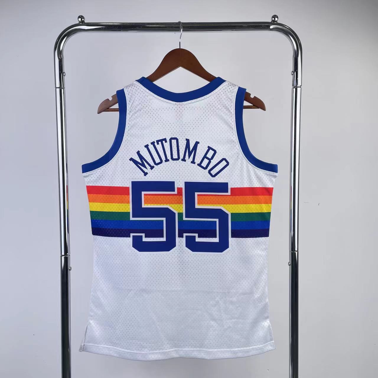 MN Heat Press Retro: Denver Nuggets 1991/92 White No.55 Mutombo