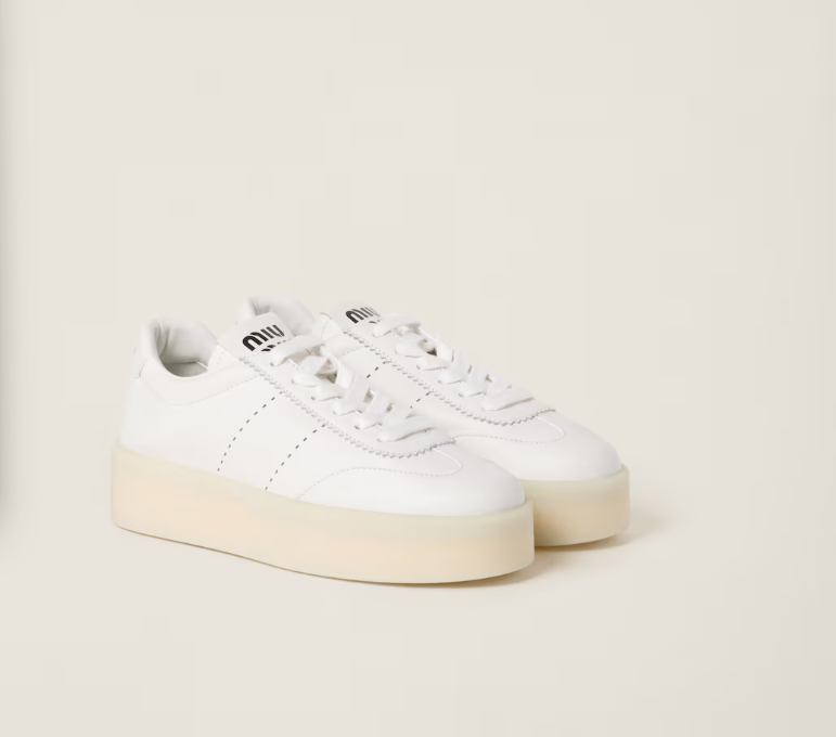 Miu Miu Plume Leather Sneaker