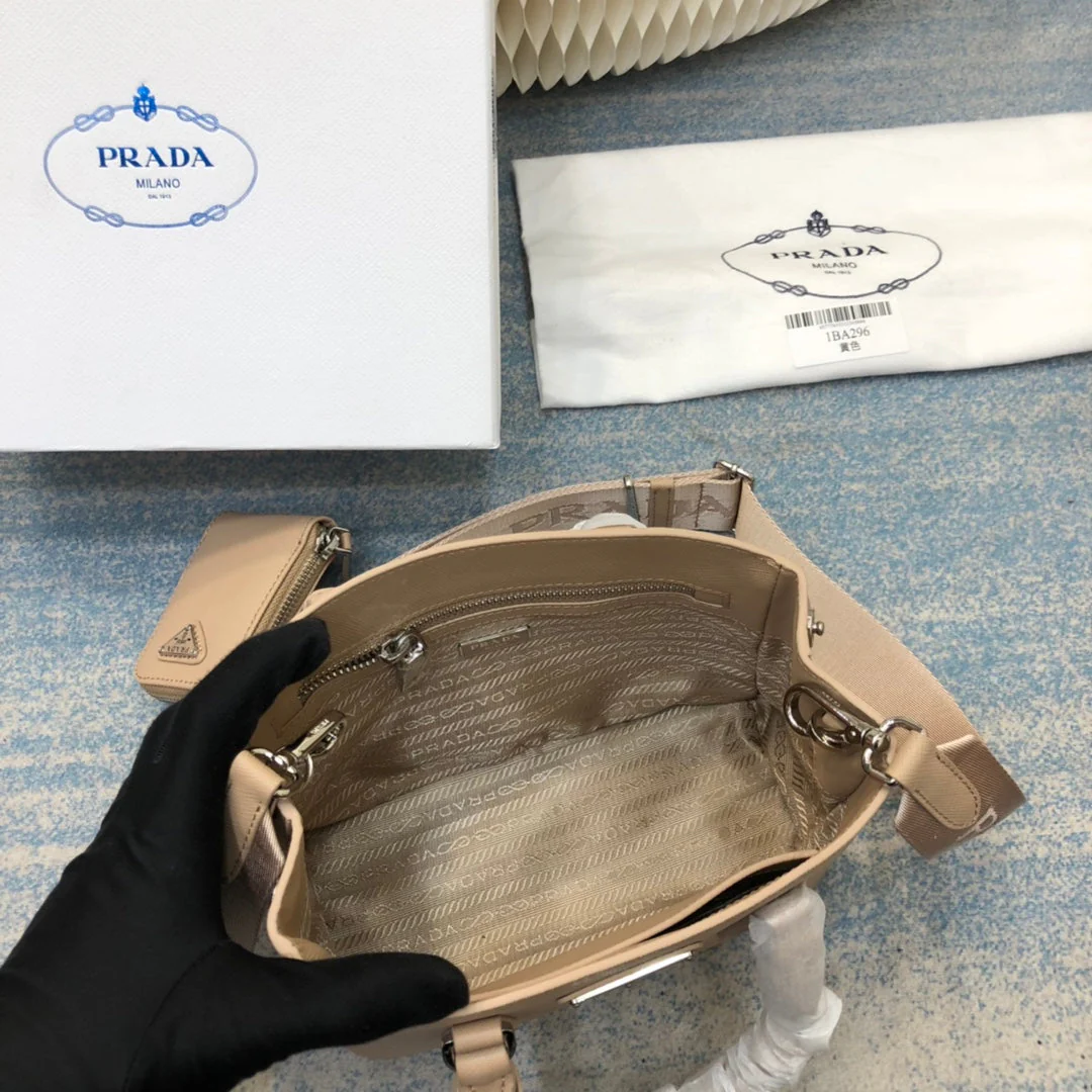 Prada MINI 23 BAG IN TAN BEIGE SAFFIANO LEATHER
