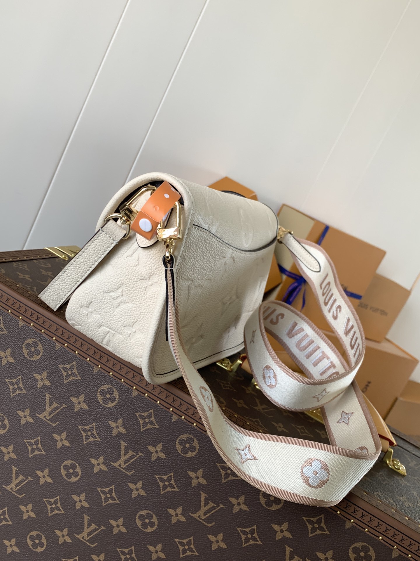 M46388 Monogram Empreinte DANE Shoulder Bag-Cream