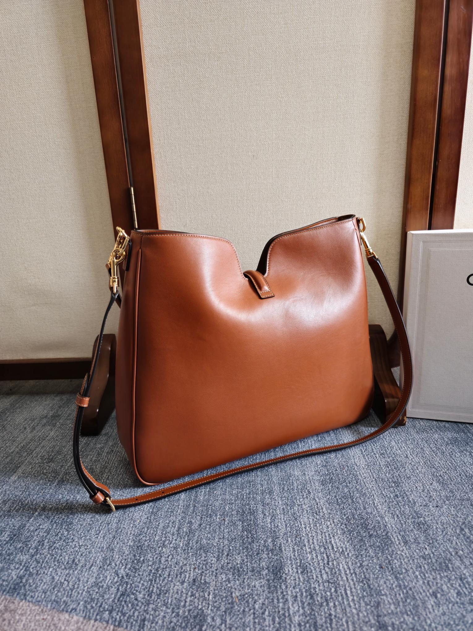 Celine Camille 16 Large Bag in Brown Calfskin