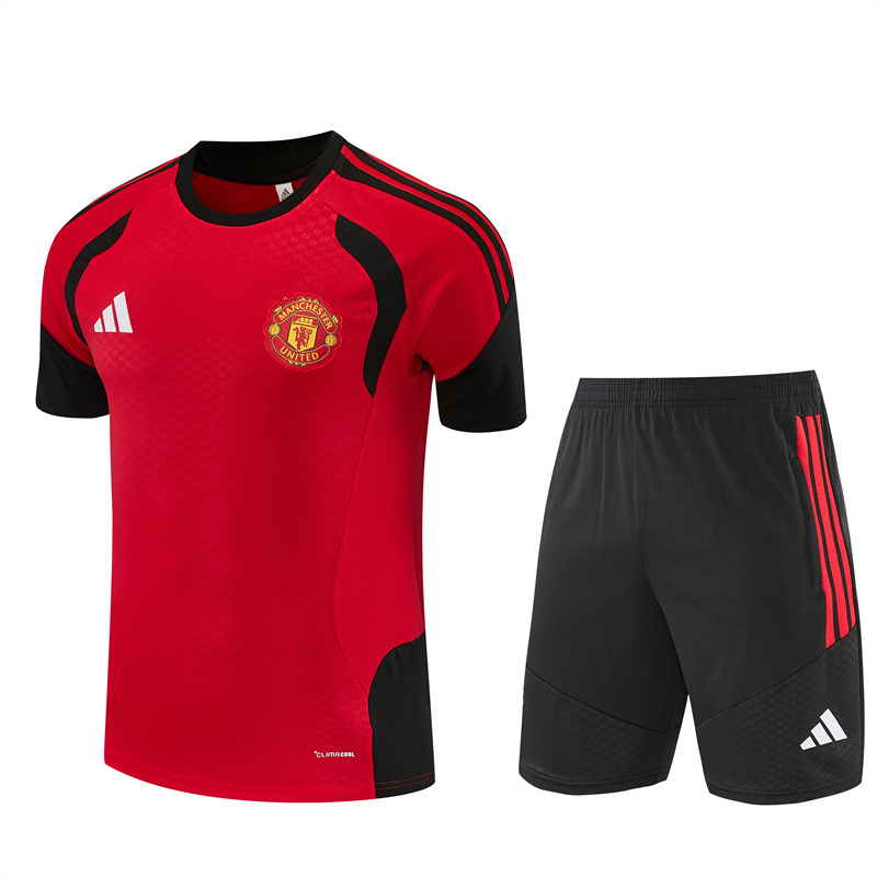 Man Utd 26/27 Short Sleeves Training Suit-Red