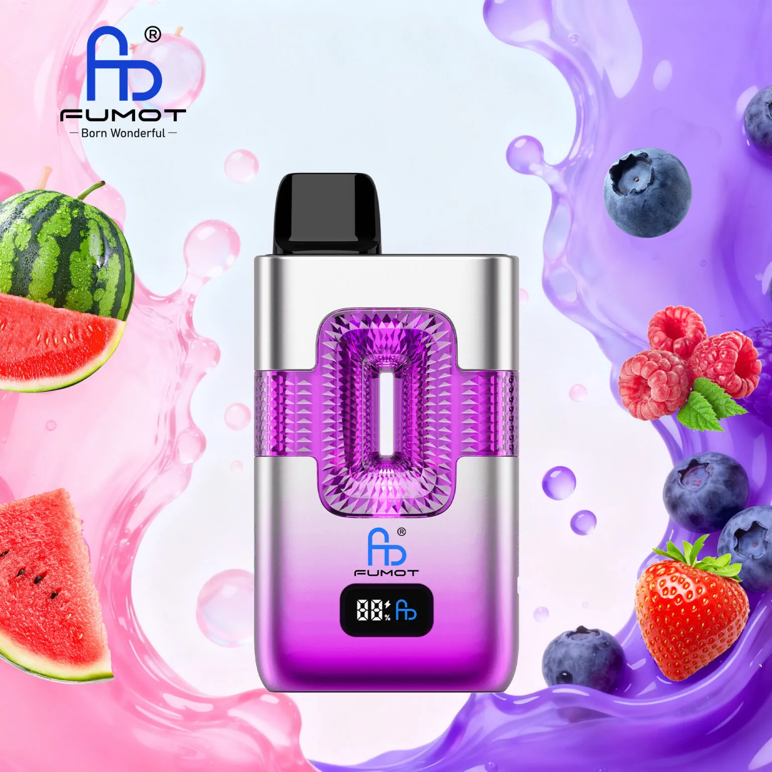 FUMOT ECO 2in1 50K Dual Flavor Disposable Vape – Vimto & Watermelon Bubblegum - Vaba Vape-Shop
