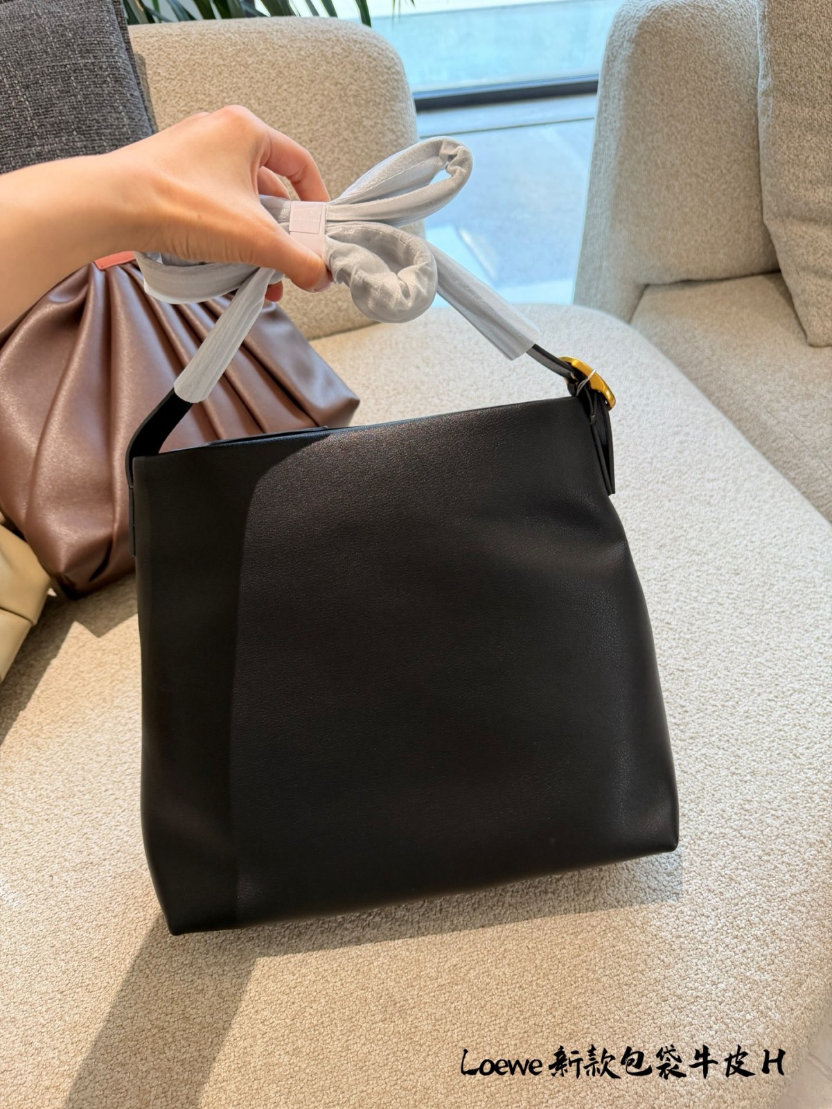 LOEWE Draped pleated tote bag