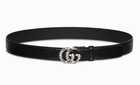 Gucci GG Marmont thin belt with crystals 3cm