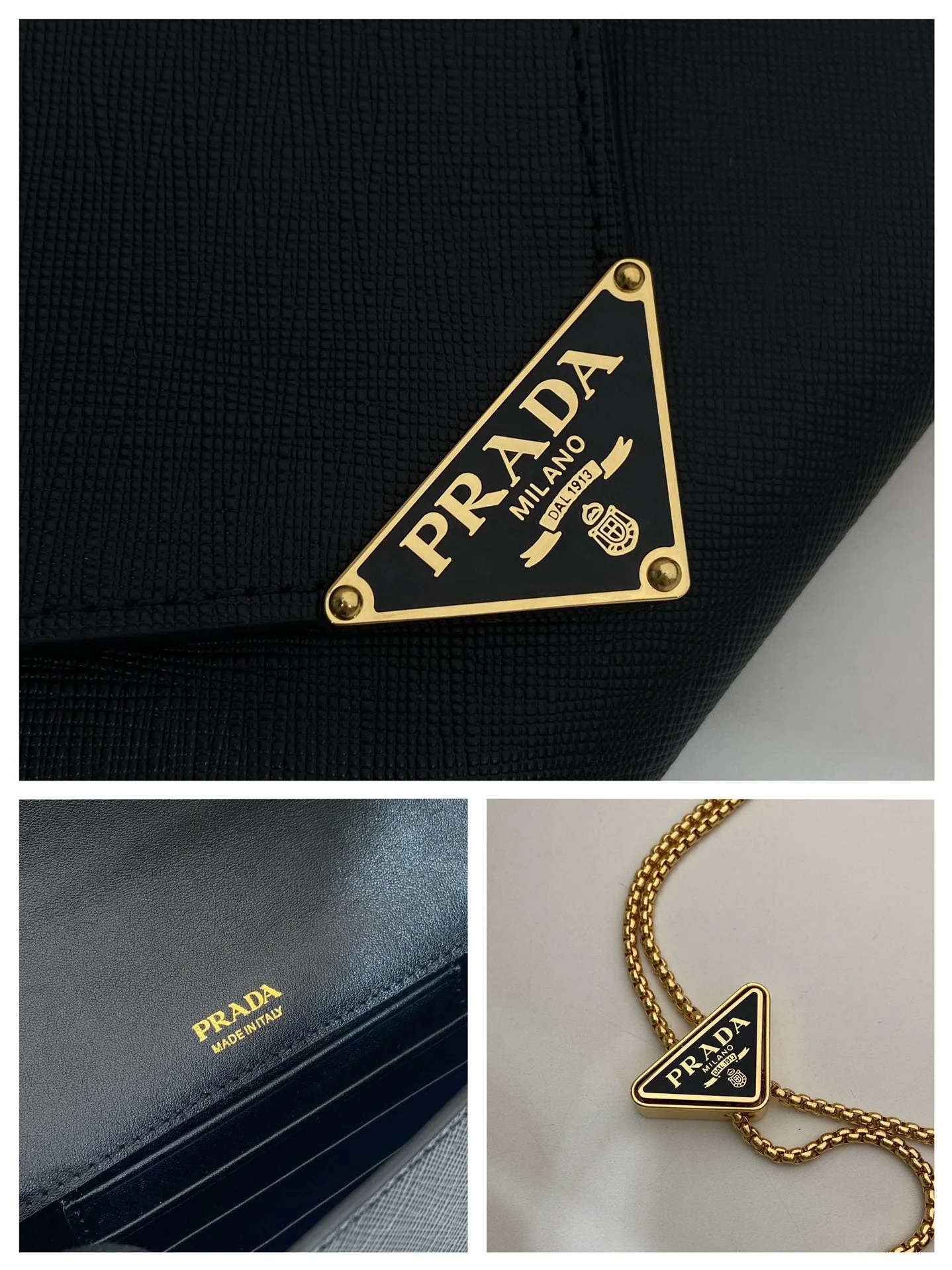Prada PRA Cross pattern envelope bag black leather 341148