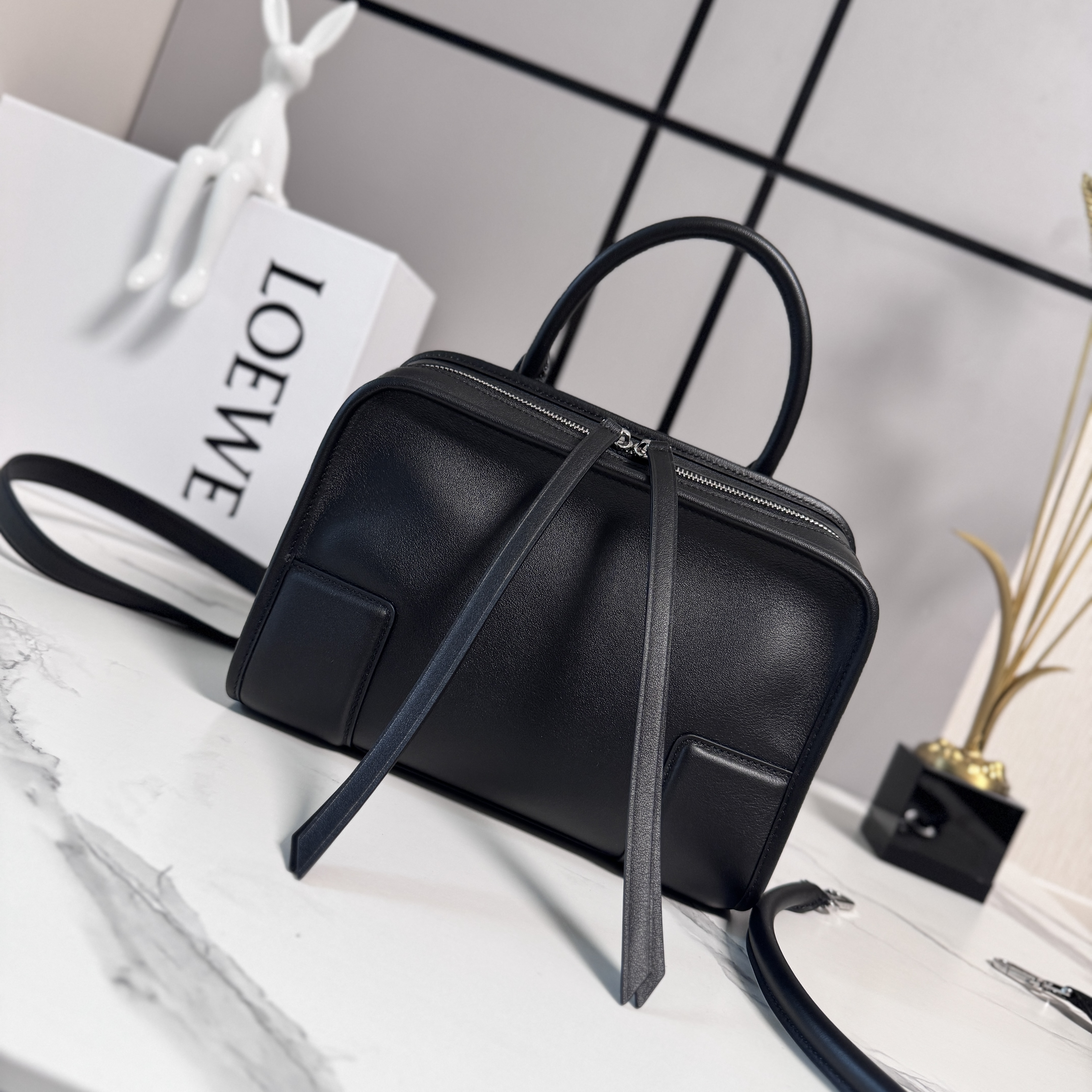 Loewe Small Amazon 180 Handbag in Nappa leather-Black