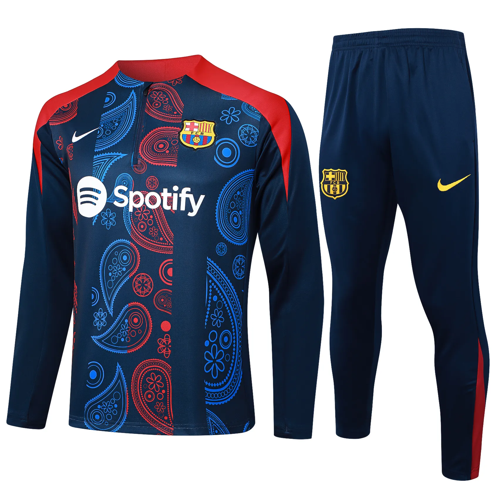 Adult/ Kids Barcelona 2425 half zipper Training Suit B975