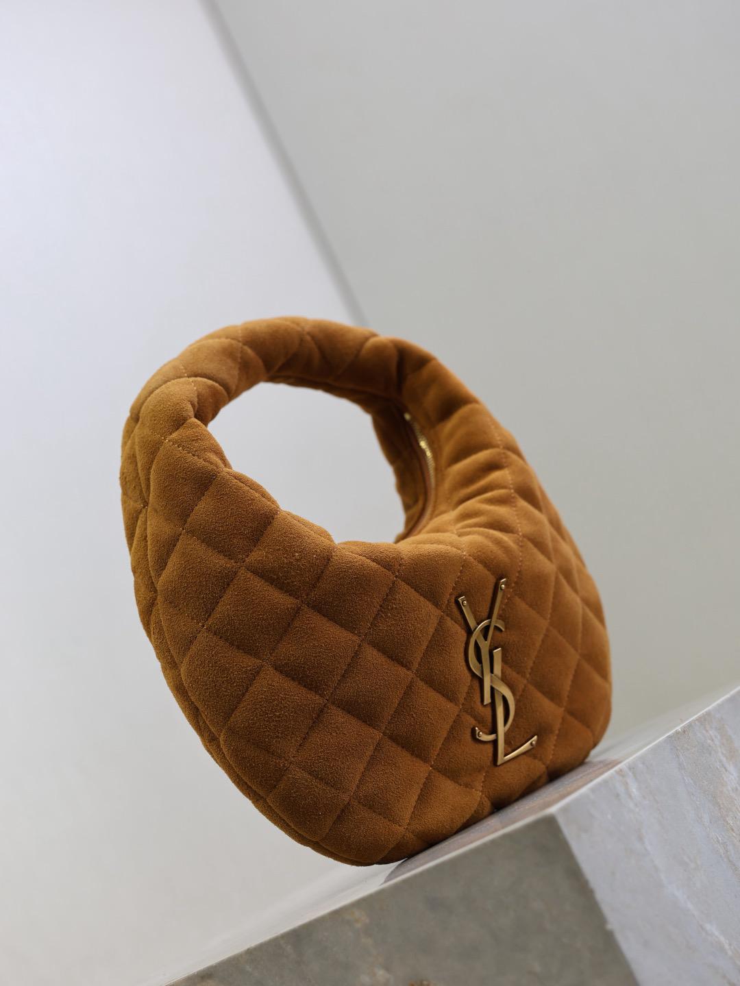 Saint Laurent ysl bags ICARINO in quilted suede in Brown