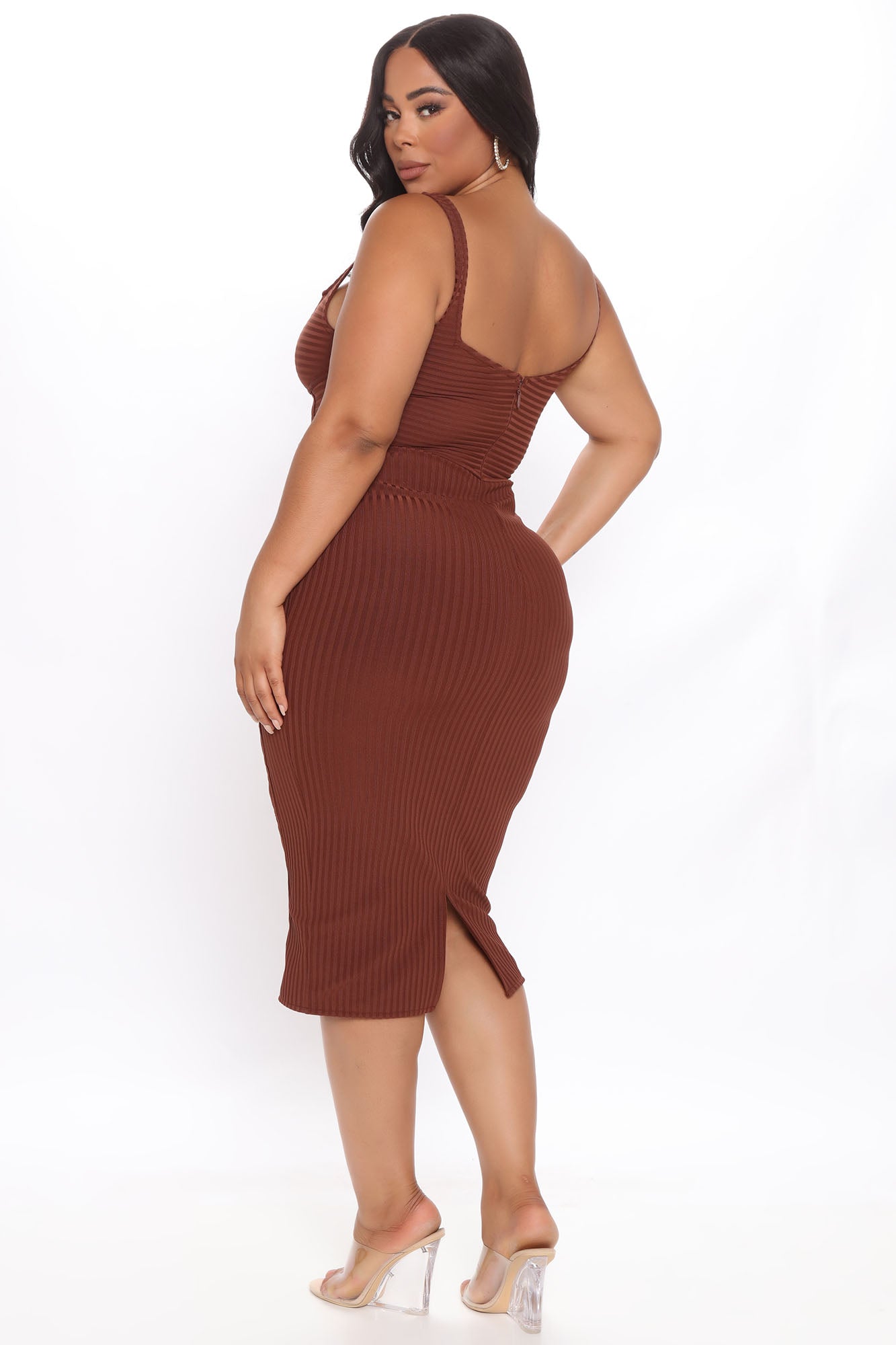 No Cuts Given Bandage Midi Dress - Brown
