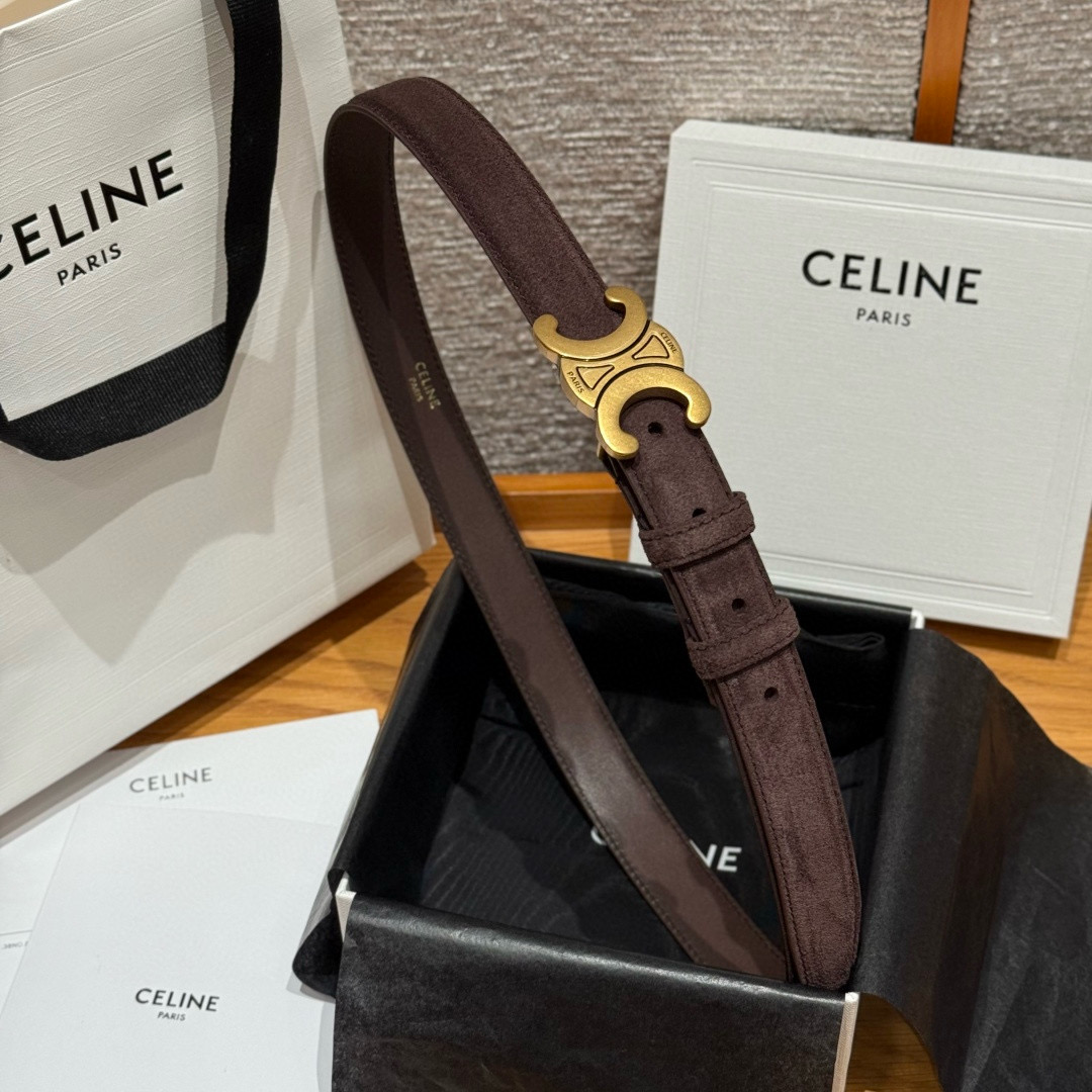 Celine Triomphe Leather Belt 2.5cm