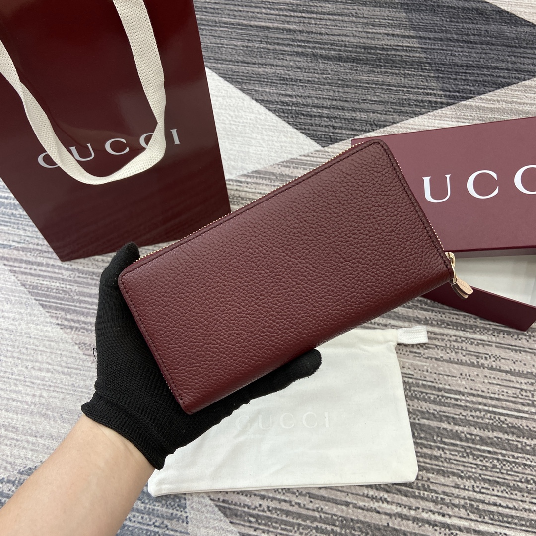 Gucci Bi-colour GG Marmont zip around wallet 456117